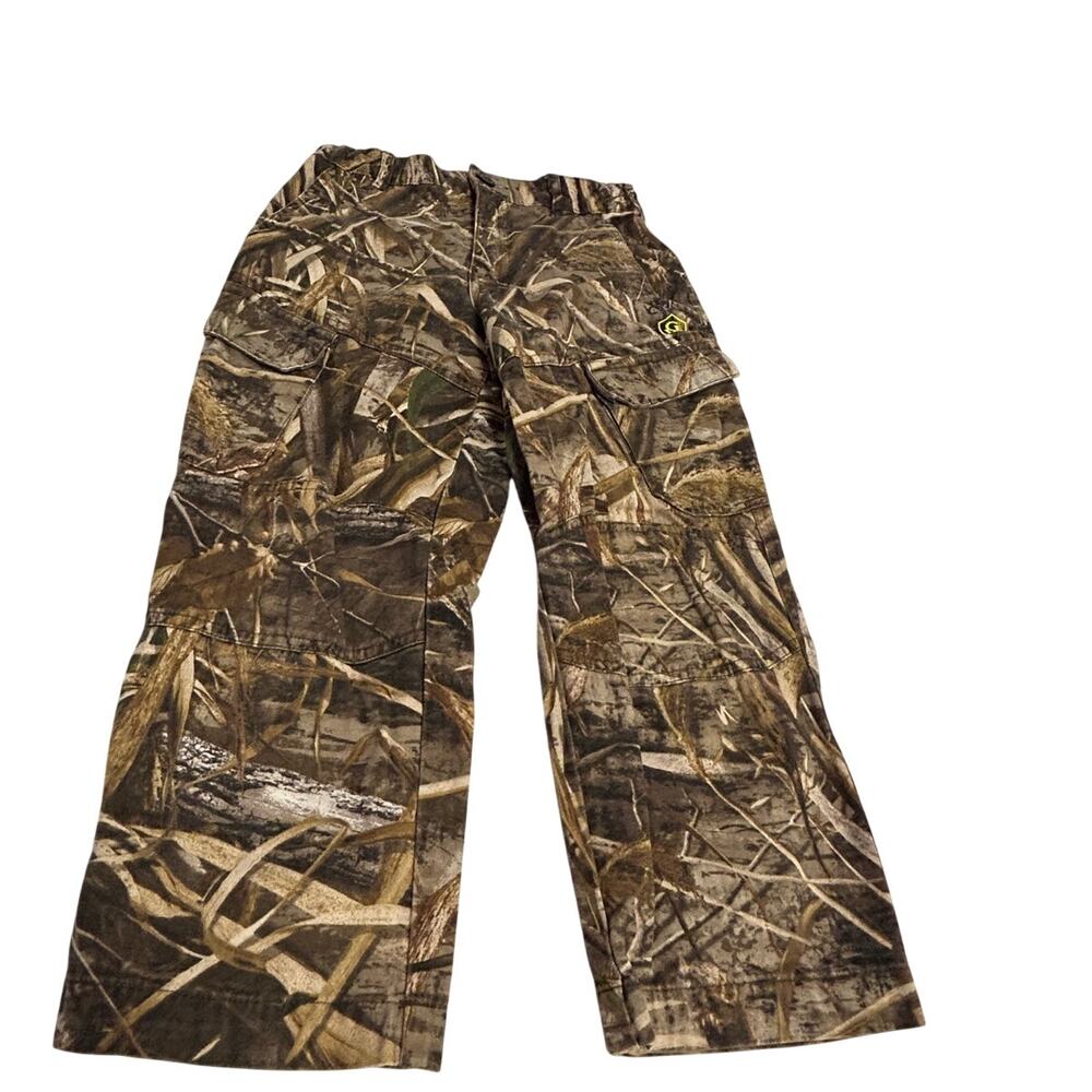 Game Winner  kids sz 4-6 camouflage cargo hunting pants marsh/grass pattern